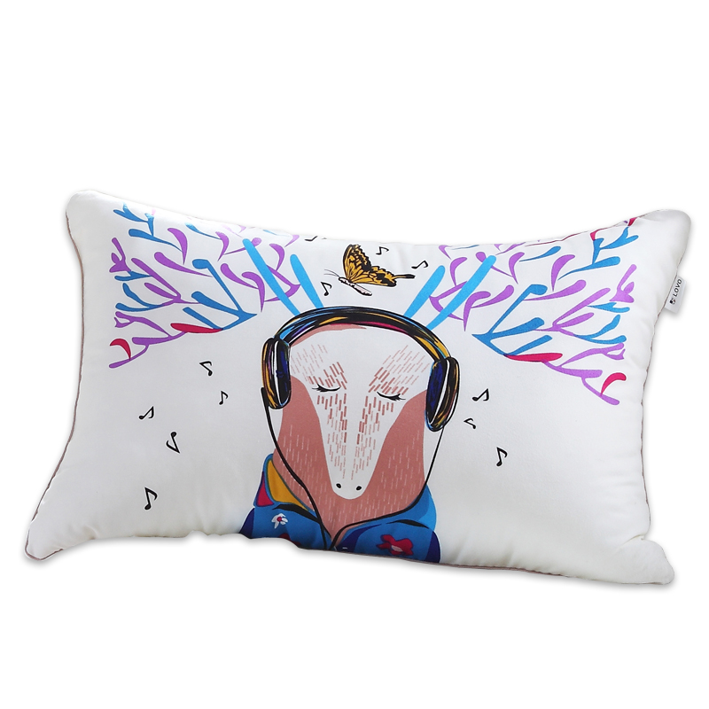 南极人 个性音乐枕芯磨绒印花枕头  单只装