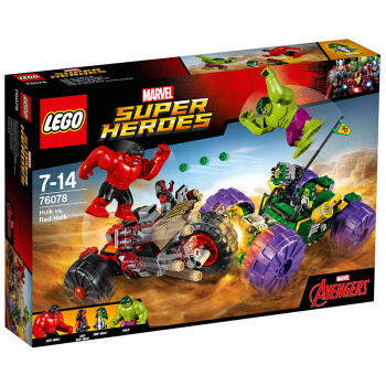 乐高 玩具 超级英雄 Super Heroes 7岁-14岁 绿巨人对战红巨人 76078 积木LEGO