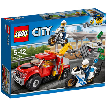 乐高(LEGO)积木 城市组系列City追踪重型拖车5-12岁 60137 儿童玩具 男孩女孩生日礼物