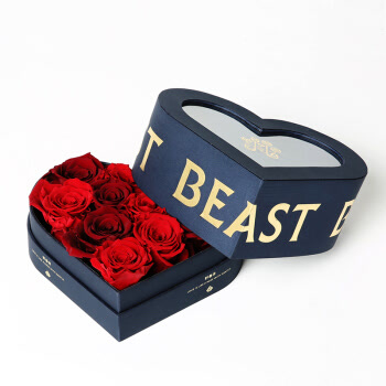 野兽派（THE BEAST）心中的玫瑰-女神 心形永生花礼盒 保鲜花盒 情人节生日礼物 送女生