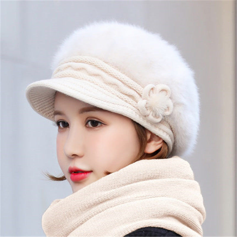 秋冬季加厚保暖针织时尚女士护耳帽