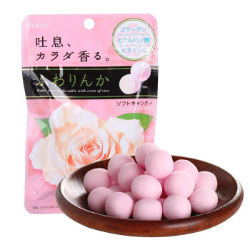 日本进口 嘉娜宝(Kracie)玫瑰味香体糖 喜糖糖果软糖 休闲零食 约会神器32g/袋