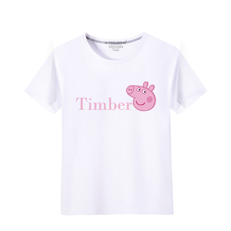 小猪佩奇社会人 跑男同款短袖2018年新款潮女士T恤
