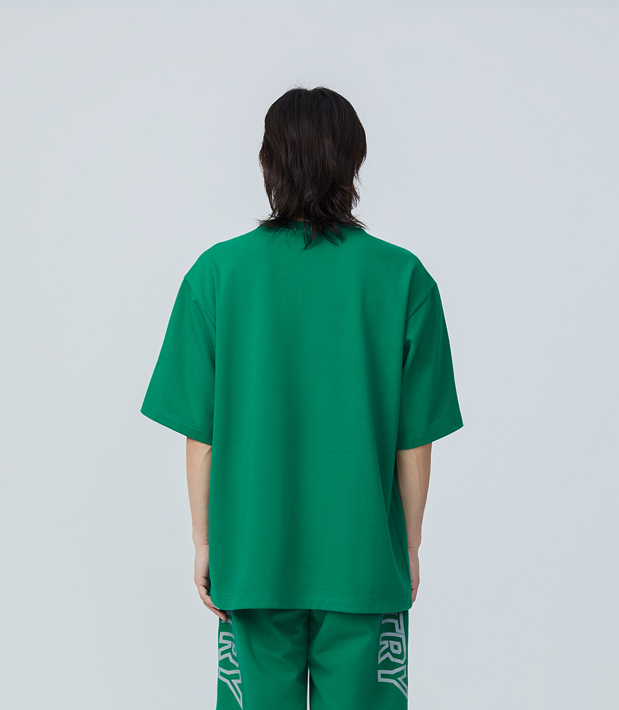 内购-FOURTRY绿色恐龙背鳍LOGO T恤 21SS01GR30X