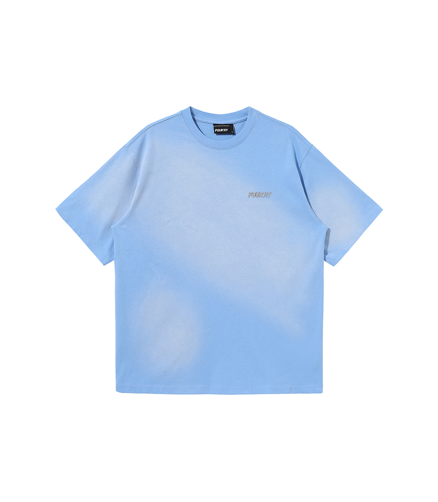 内购-FOURTRY蓝色晕染反光logo T恤 21SS01BL28X